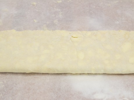 Two fold of the quick puff pastry dough