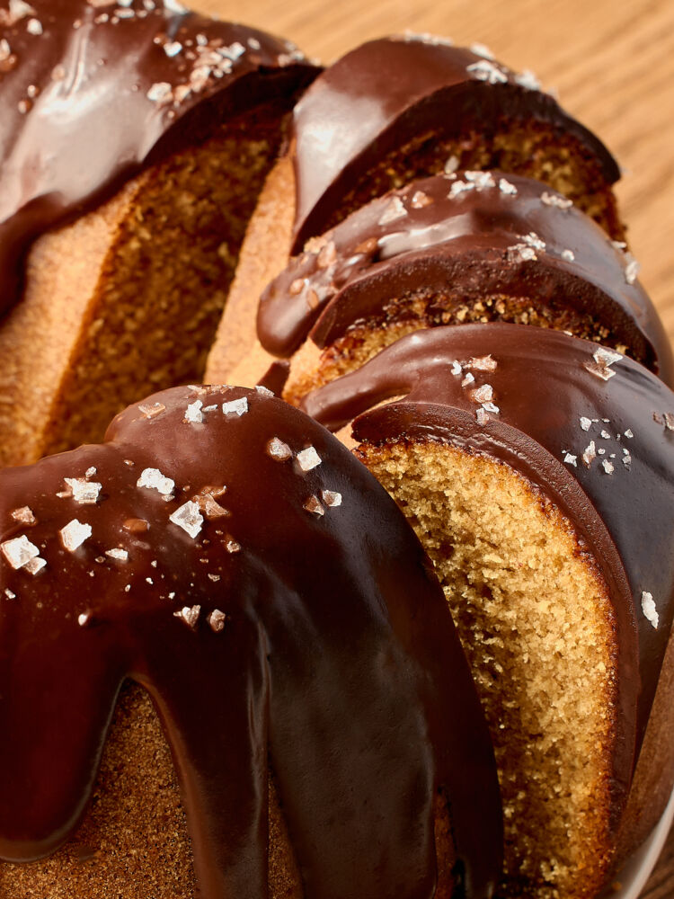 Salted Chocolate Peanut Butter Bundt Cake