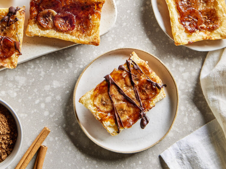 Air Fryer Upside Down Caramelized Banana Tarts