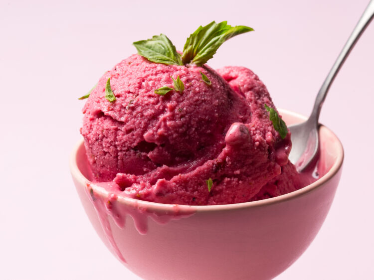 Berry Basil Frozen Yogurt