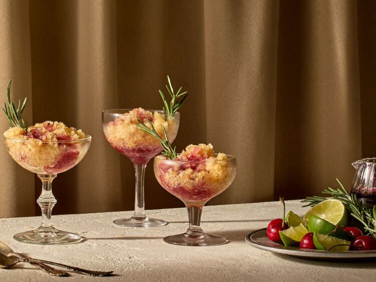 Cherry Lime Rosemary Tea Slush