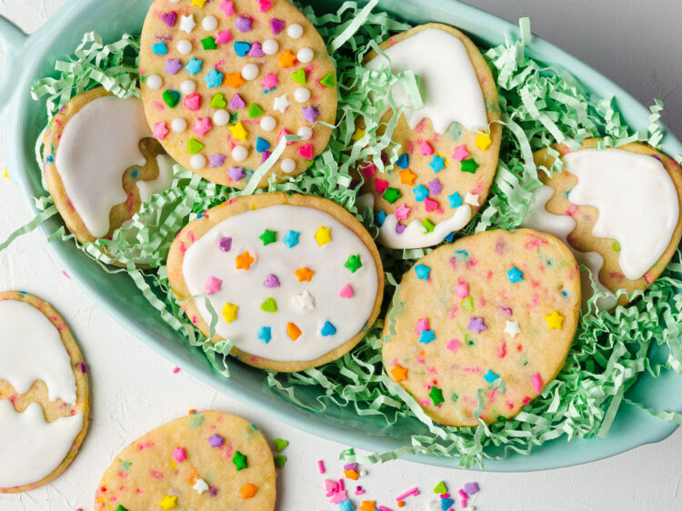Confetti Egg Shaped Sprinkle Cookies