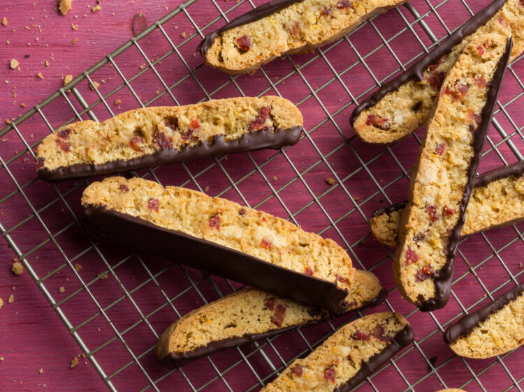 Dark Chocolate Strawberry Biscotti
