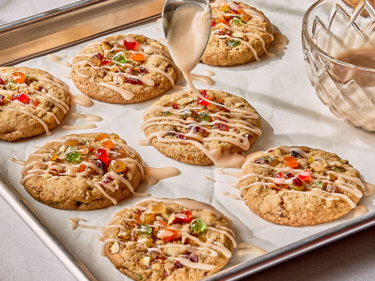 Glazed Fruitcake Cookies