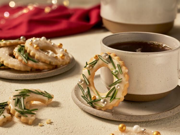 Glazed Rosemary Wreath Cookies