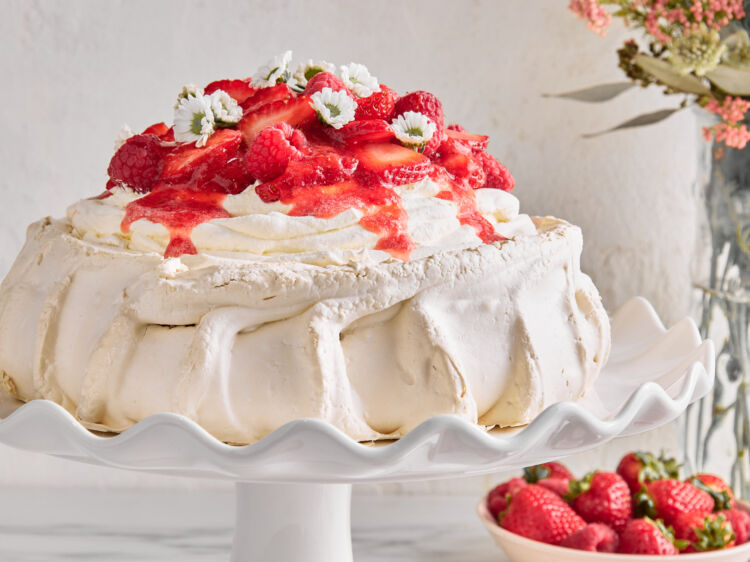 Golden Pavlova with Seasonal Berries