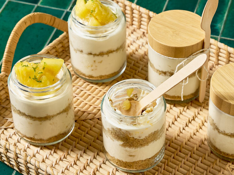 No Bake Pineapple Cheesecake Jars
