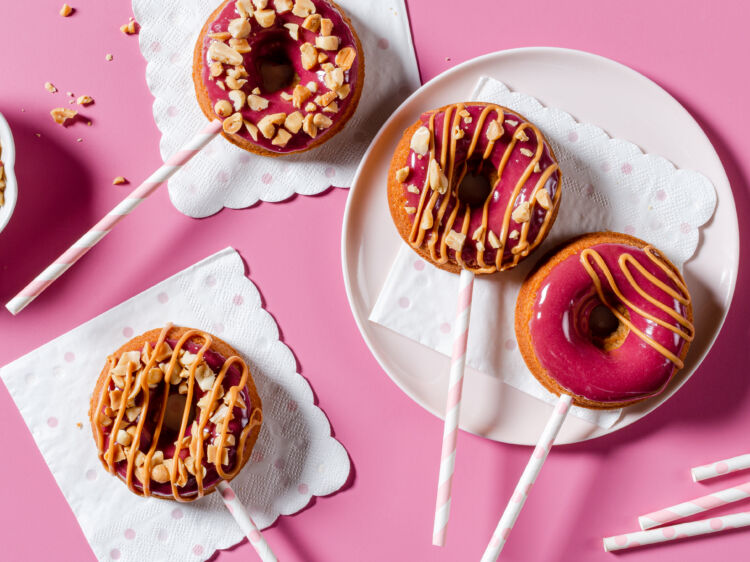 Peanut Butter Jelly Donutsicles