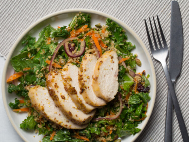 Poulet erable quinoa salade