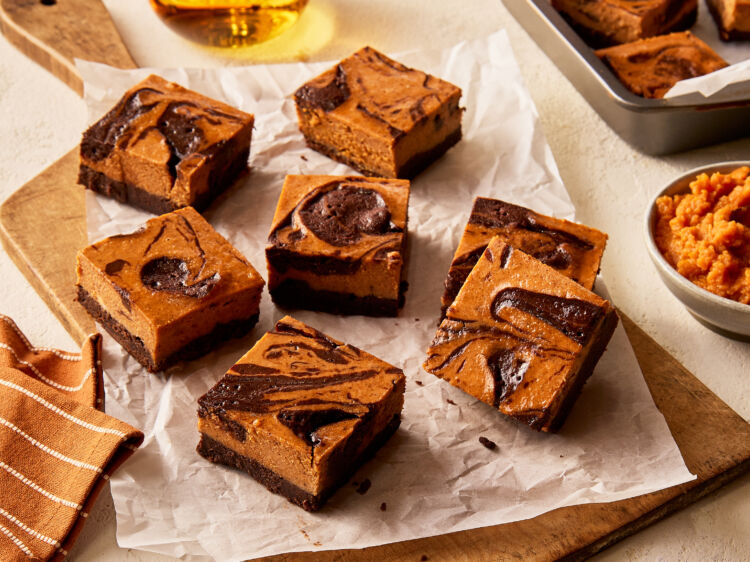 Pumpkin Cheesecake Swirl Brownies