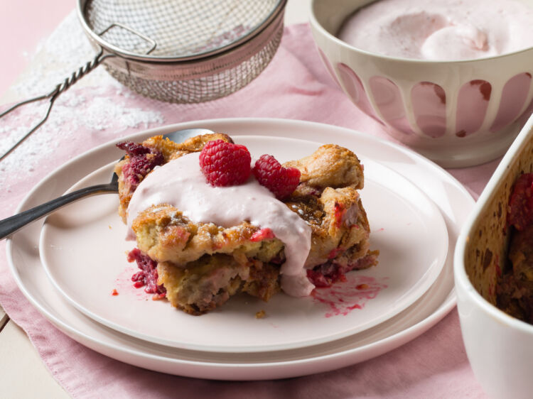 Raspberry Bread Pudding