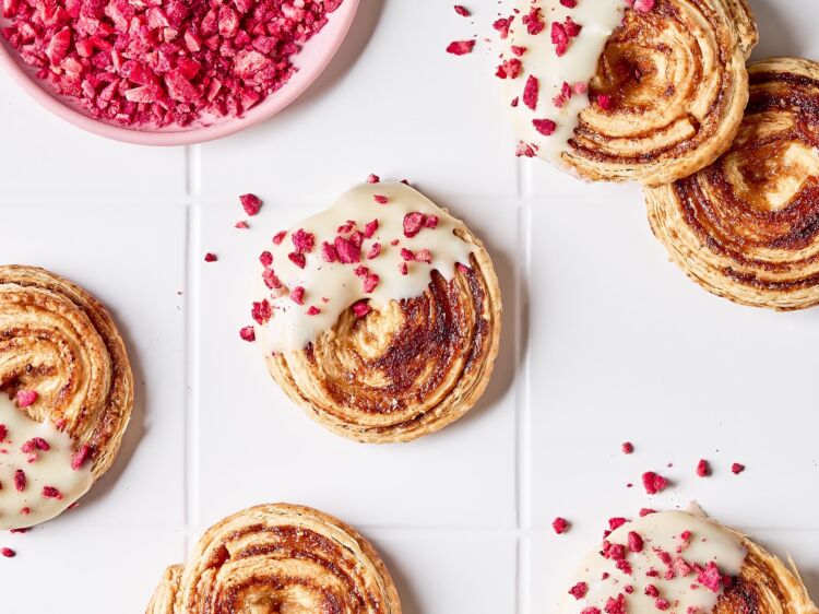 Raspberry Ganache Puff Pastry Cookies
