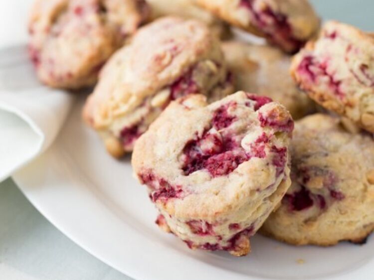 Raspberry White Chocolate Macadamia Nut Scone web ready hero 1 of 2 460x364