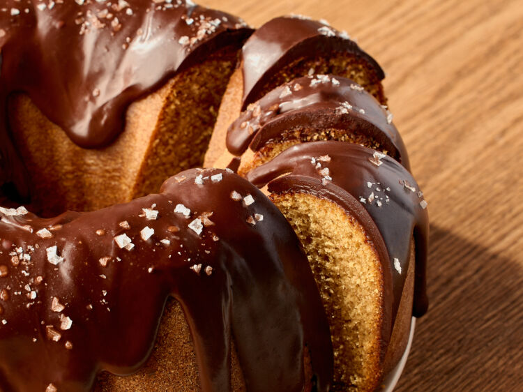 Salted Chocolate Peanut Butter Bundt Cake