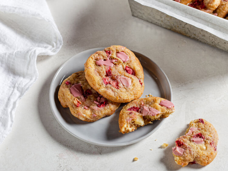 Strawberry Ruby Chocolate Chunk Cookies
