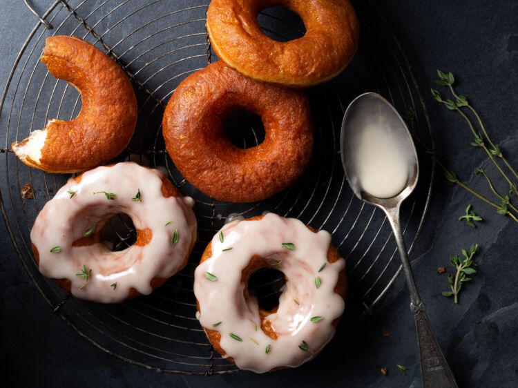 Thyme Glazed Yeasted Doughnuts