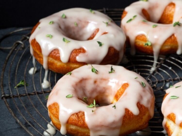 Thyme Glazed Yeasted Doughnuts 500x400