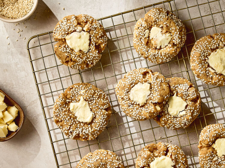 White Chocolate Chunk Tahini Cookies