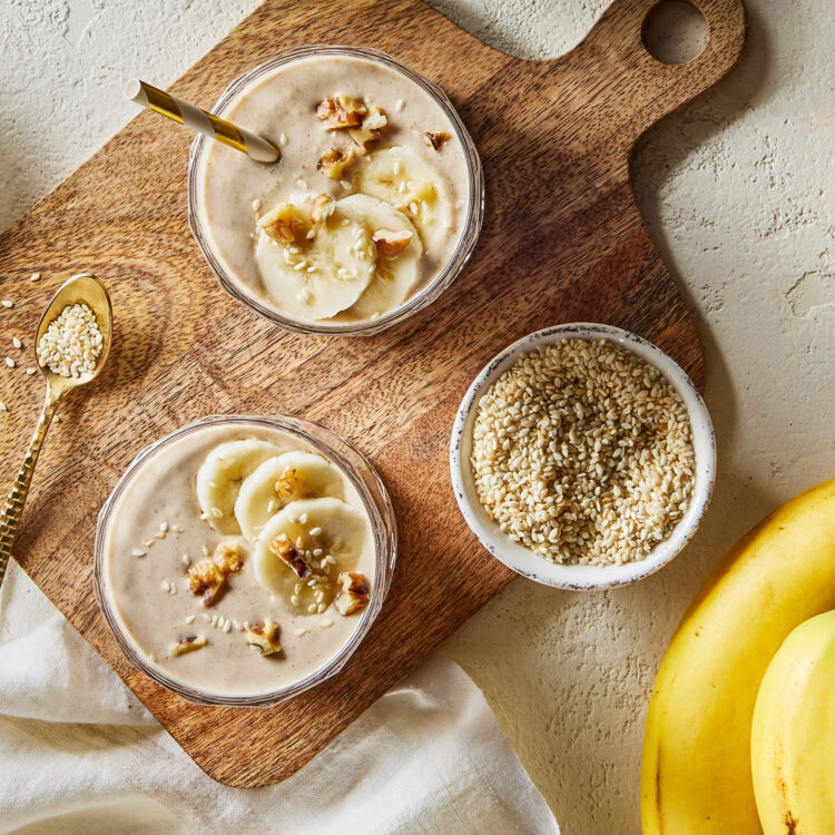 Banana Oat Tahini Smoothie