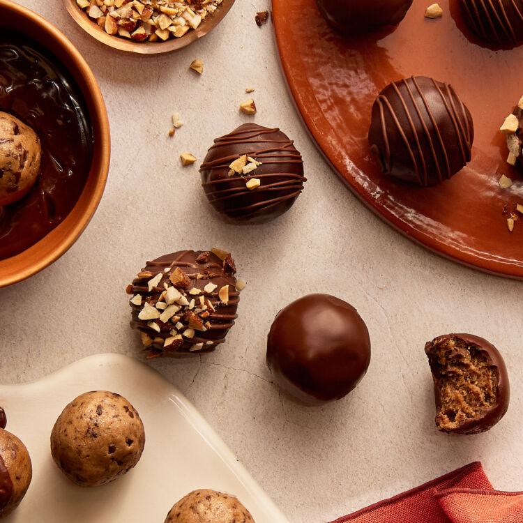Chocolate Dipped Cookie Dough Bites