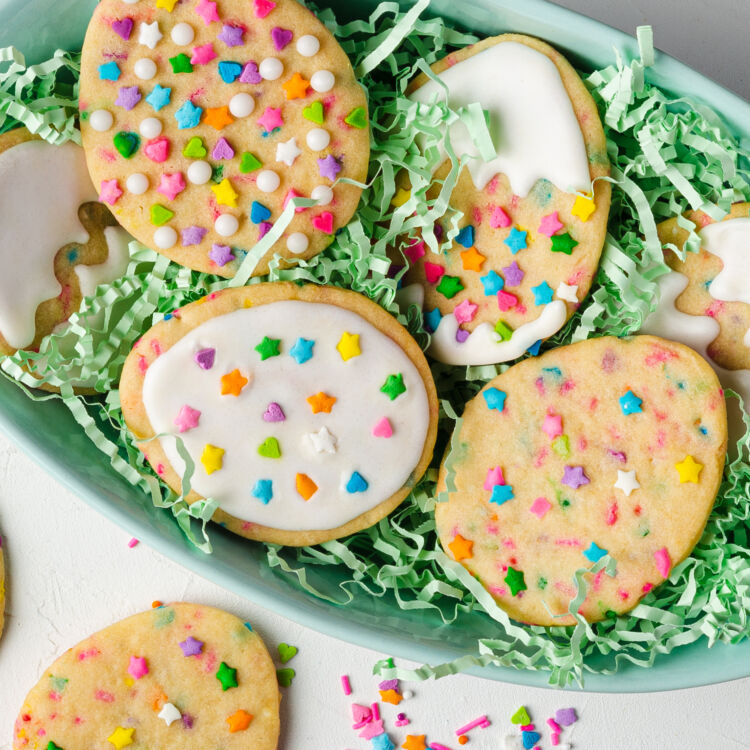 Confetti Egg Shaped Sprinkle Cookies