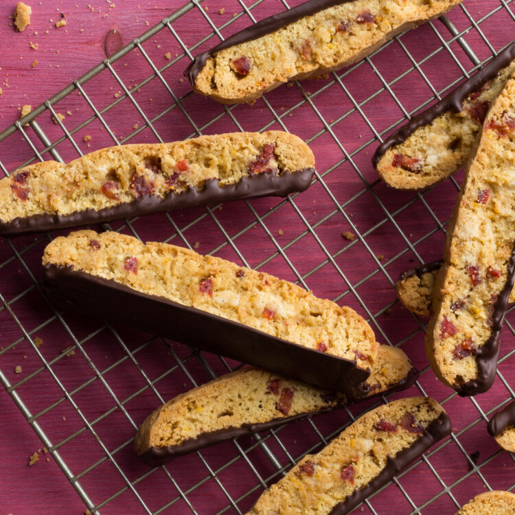 Dark Chocolate Strawberry Biscotti