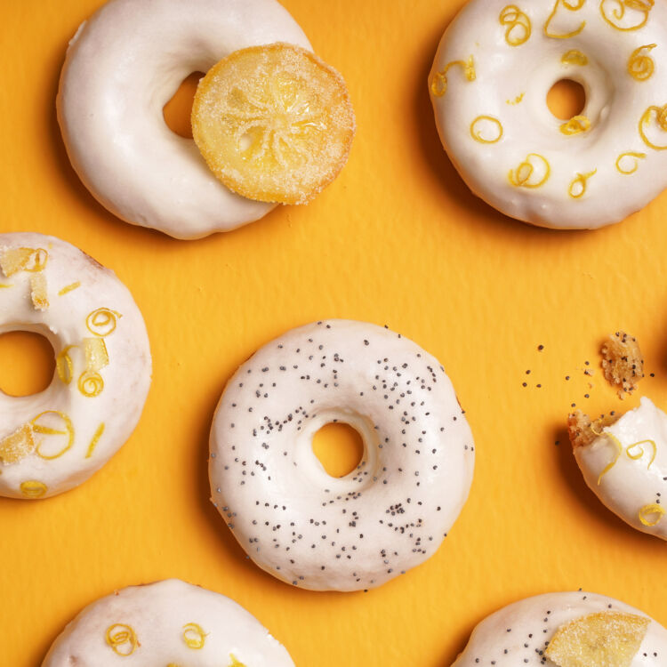 Glazed Lemon Poppy Seed Doughnuts