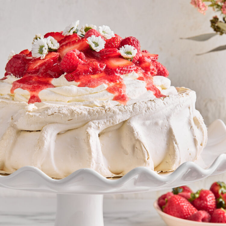 Golden Pavlova with Seasonal Berries