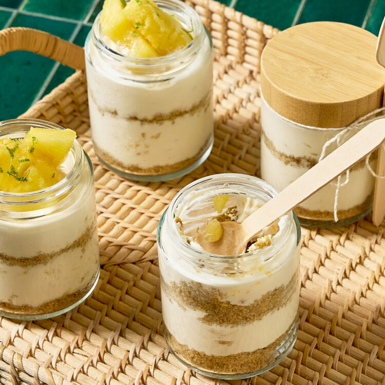 No Bake Pineapple Cheesecake Jars