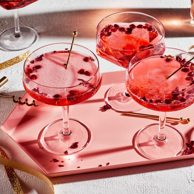 Pomegranate Rose Sparkling Cocktail