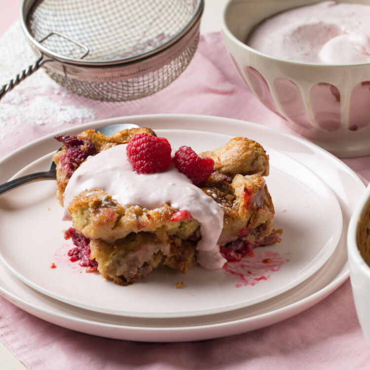 Raspberry Bread Pudding