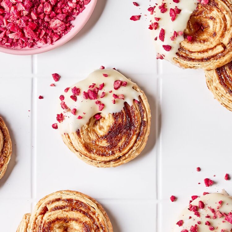 Raspberry Ganache Puff Pastry Cookies