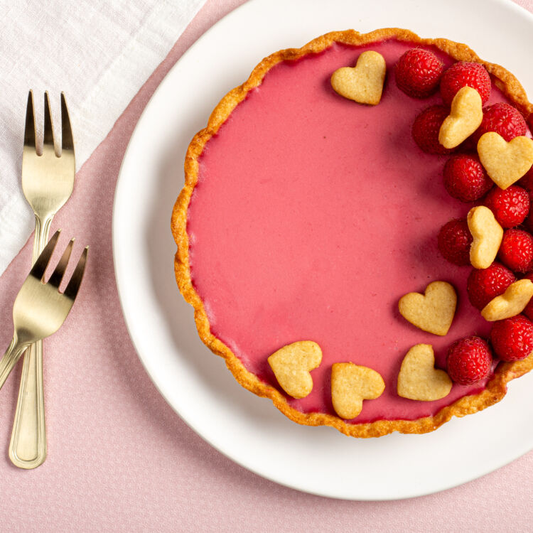Raspberry Rosewater Panna Cotta Tart