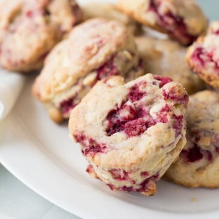 Raspberry White Chocolate Macadamia Nut Scone web ready hero 1 of 2 460x364