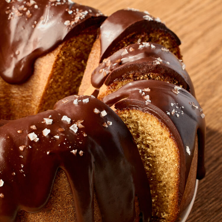 Salted Chocolate Peanut Butter Bundt Cake