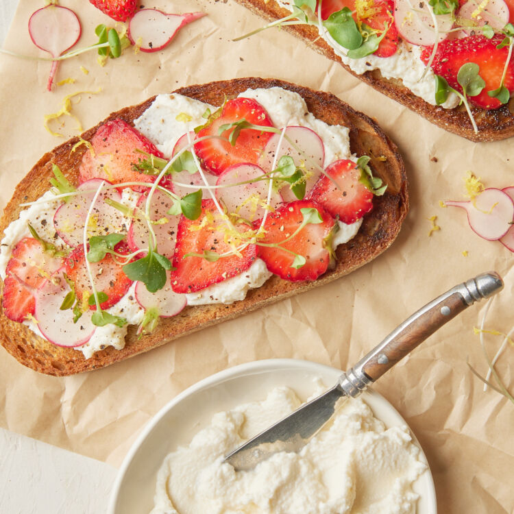 Spring Toasts with Whipped Ricotta