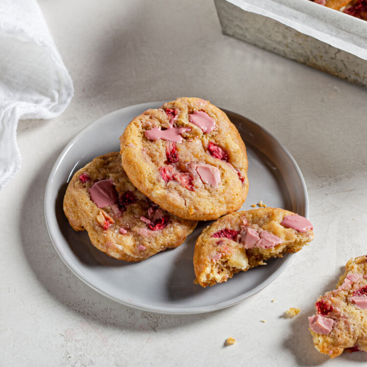 Strawberry Ruby Chocolate Chunk Cookies