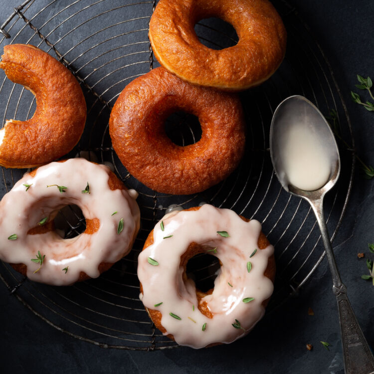 Thyme Glazed Yeasted Doughnuts