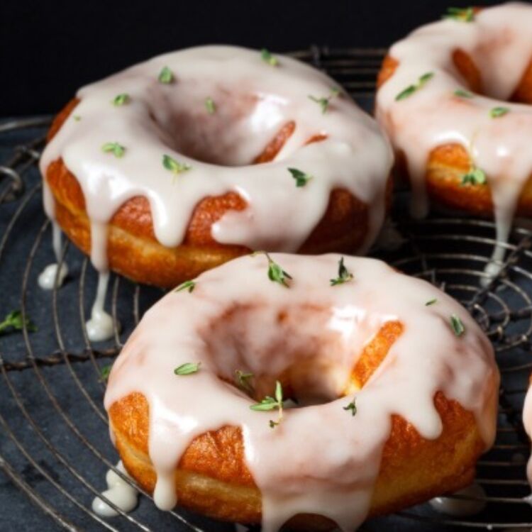 Thyme Glazed Yeasted Doughnuts 500x400