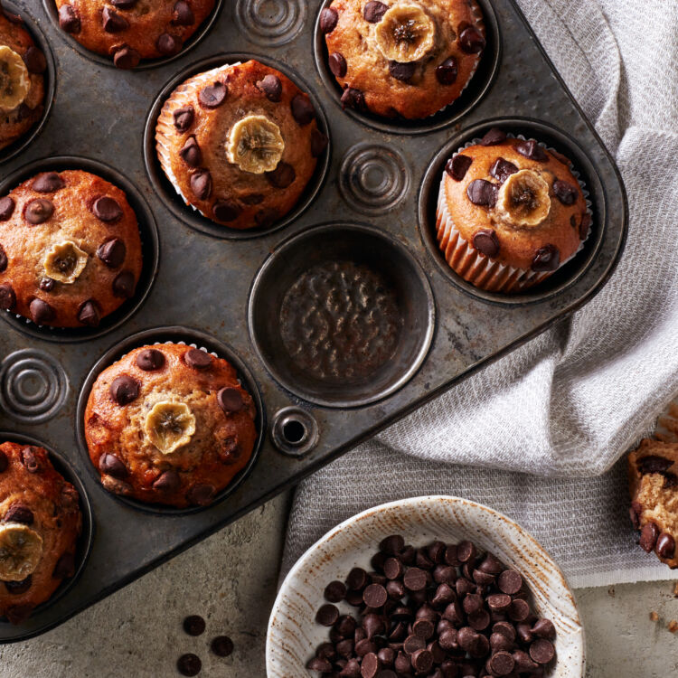 Vegan Banana Chocolate Chip Muffins