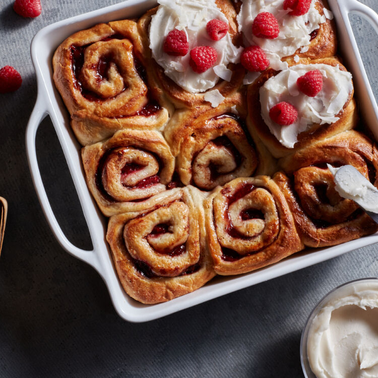 Vegan Raspberry Cinnamon Roll