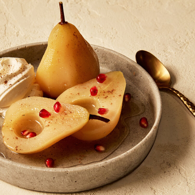 White Wine Poached Pears