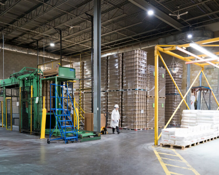 Redpath facility warehouse pallets