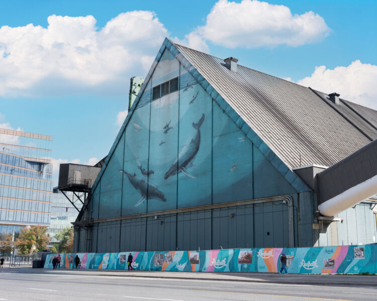 Toronto waterfront building mural redpath