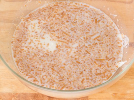 coconut milk mixed with toasted coconut