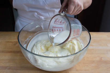 3. Add milk and flavouring and mix until smooth.