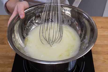 whisk over a double boiler