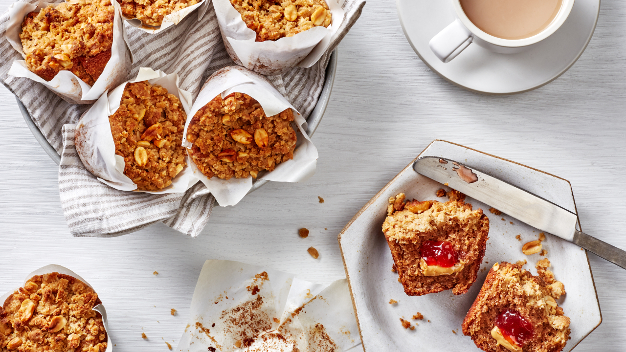 Vegan Peanut Butter Jam Muffins