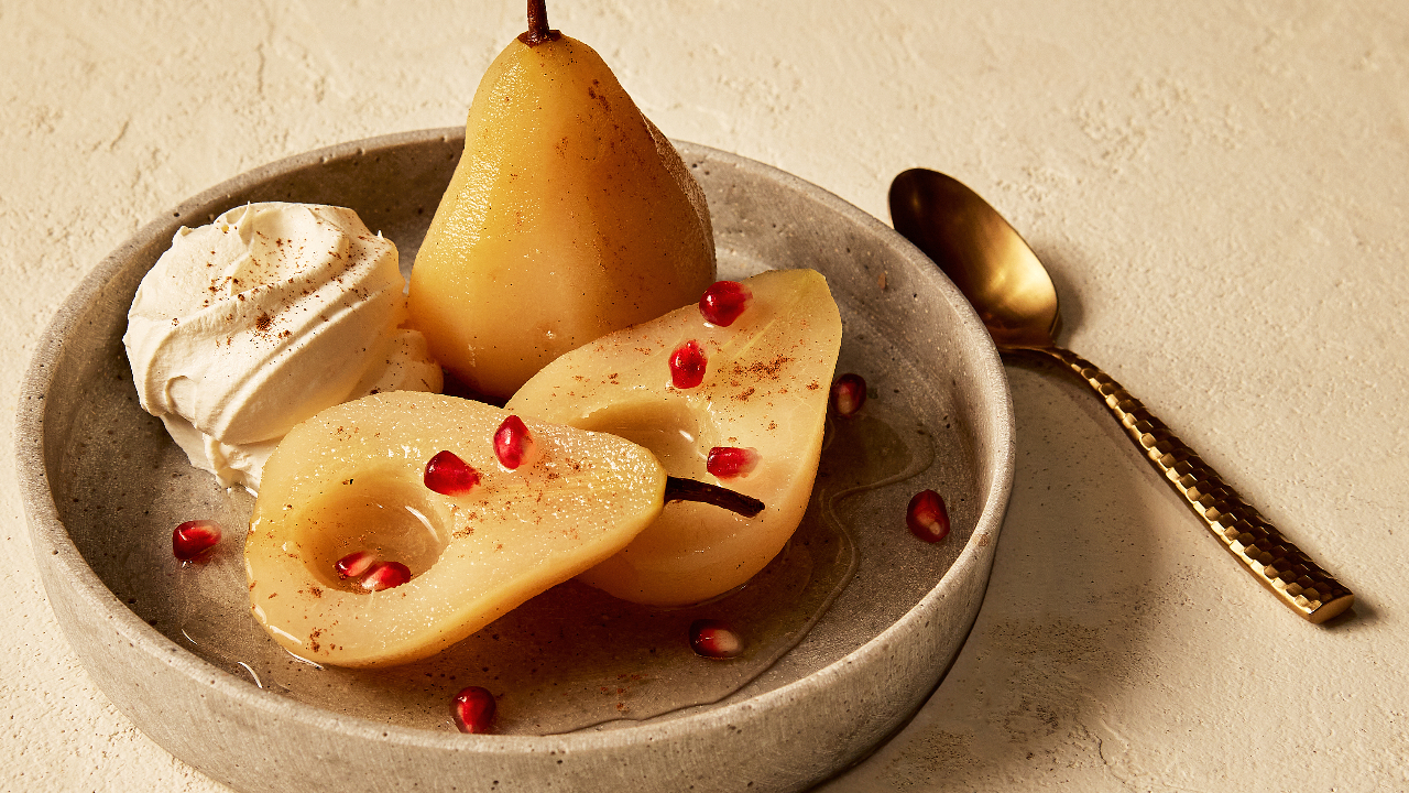 Poached Pears in White Wine