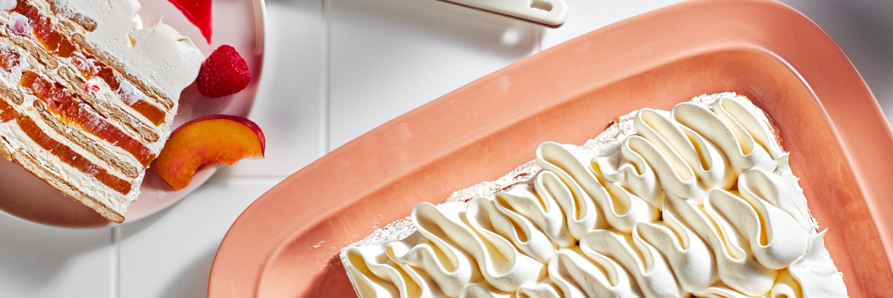 Peach Melba Icebox Cake
